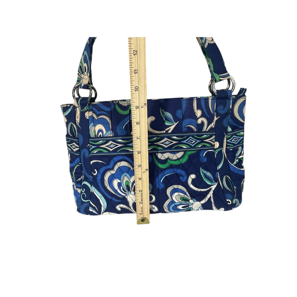 Vera Bradley Mediterranean, blue zip, quilted tote bag purse Retired - Picture 3 of 10